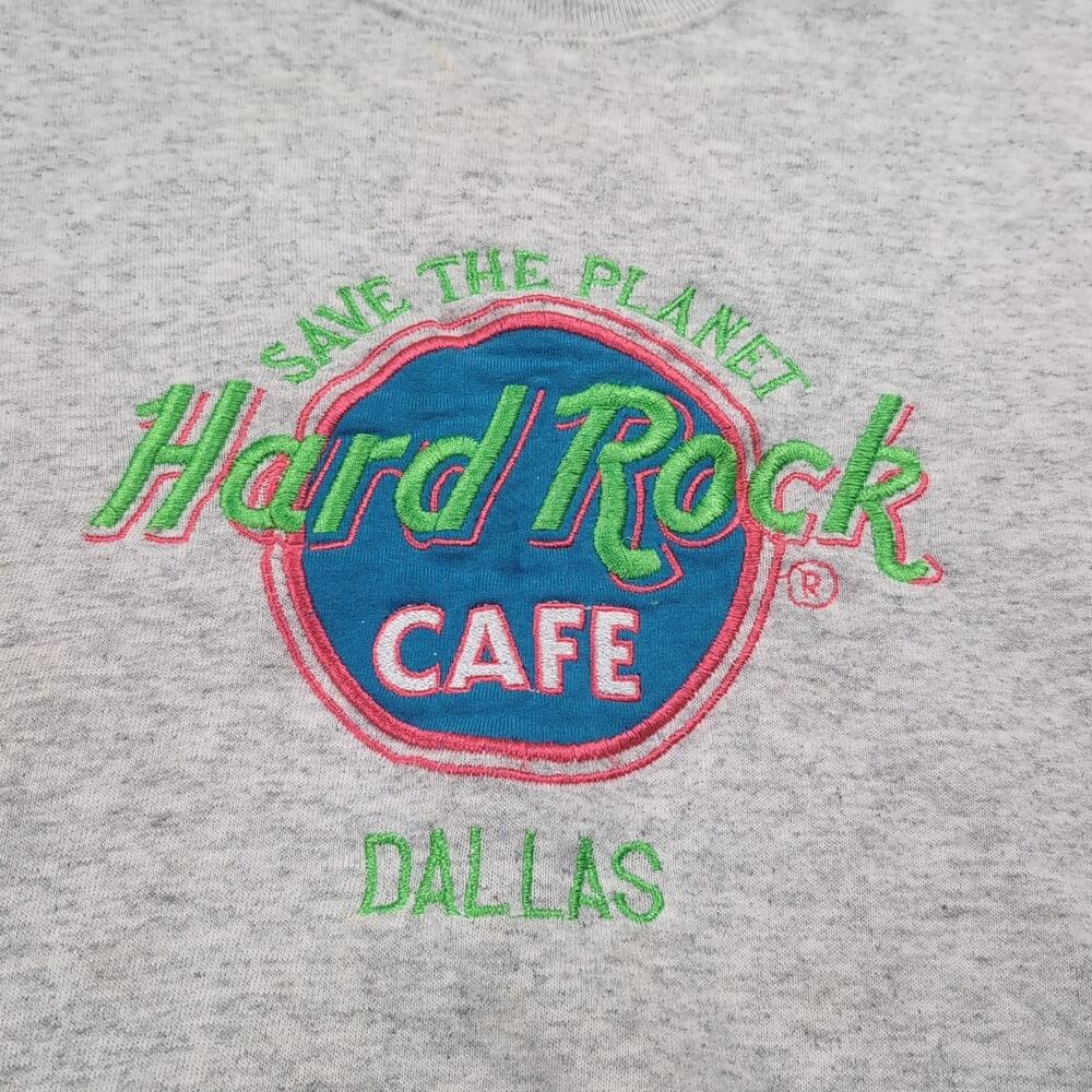 Vintage Hard Rock Cafe Sweater Adult Extra Large Gray Embroidered Crew Neck - Picture 2 of 8